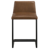 Vardon Genuine Leather Counter Height Chair Dark Brown (Set of 2) | Brown | Dark Brown | 112229BRN