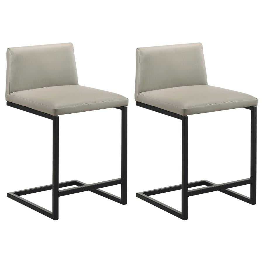 Vardon Genuine Leather Counter Height Chair Tan (Set of 2) | Beige | Tan | 112229TAN