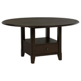Twyla 60-inch Round Dining Table with Drawer Dark Cocoa | King | Brown | Dark Cocoa | 115100