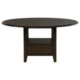 Twyla 60-inch Round Dining Table with Drawer Dark Cocoa | King | Brown | Dark Cocoa | 115100