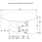 Twyla 60-inch Round Dining Table with Drawer Dark Cocoa | King | Brown | Dark Cocoa | 115100
