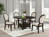Twyla 60-inch Round Dining Table with Drawer Dark Cocoa | King | Brown | Dark Cocoa | 115100