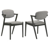 Stevie Padded Wood Dining Arm Chair Black (Set of 2) | King | Grey | Black | 115112