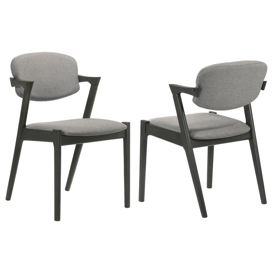 Stevie Padded Wood Dining Arm Chair Black (Set of 2) | King | Grey | Black | 115112