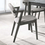 Stevie Padded Wood Dining Arm Chair Black (Set of 2) | King | Grey | Black | 115112