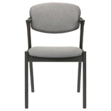 Stevie Padded Wood Dining Arm Chair Black (Set of 2) | King | Grey | Black | 115112