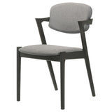 Stevie Padded Wood Dining Arm Chair Black (Set of 2) | King | Grey | Black | 115112