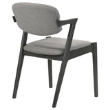 Stevie Padded Wood Dining Arm Chair Black (Set of 2) | King | Grey | Black | 115112