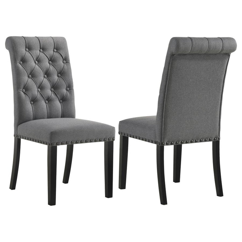 Alana Fabric Upholstered Dining Side Chair Grey (Set of 2)