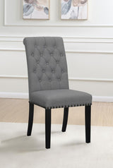 Alana Fabric Upholstered Dining Side Chair Grey (Set of 2) | Grey | Grey / Rustic Espresso | 115162