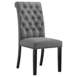 Alana Fabric Upholstered Dining Side Chair Grey (Set of 2) | Grey | Grey / Rustic Espresso | 115162
