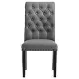 Alana Fabric Upholstered Dining Side Chair Grey (Set of 2) | Grey | Grey / Rustic Espresso | 115162