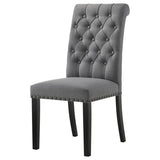 Alana Fabric Upholstered Dining Side Chair Grey (Set of 2) | Grey | Grey / Rustic Espresso | 115162