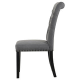 Alana Fabric Upholstered Dining Side Chair Grey (Set of 2) | Grey | Grey / Rustic Espresso | 115162