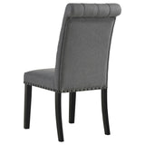 Alana Fabric Upholstered Dining Side Chair Grey (Set of 2) | Grey | Grey / Rustic Espresso | 115162