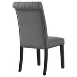 Alana Fabric Upholstered Dining Side Chair Grey (Set of 2) | Grey | Grey / Rustic Espresso | 115162