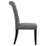 Alana Fabric Upholstered Dining Side Chair Grey (Set of 2) | Grey | Grey / Rustic Espresso | 115162