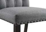 Alana Fabric Upholstered Dining Side Chair Grey (Set of 2) | Grey | Grey / Rustic Espresso | 115162