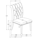 Alana Fabric Upholstered Dining Side Chair Grey (Set of 2) | Grey | Grey / Rustic Espresso | 115162