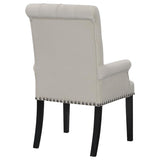 Alana Velvet Upholstered Dining Arm Chair Sand | King | Grey | Sand / Rustic Espresso | 115183