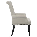 Alana Velvet Upholstered Dining Arm Chair Sand | King | Grey | Sand / Rustic Espresso | 115183
