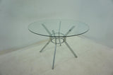 Steele 48-inch Round Glass Top Dining Table Chrome