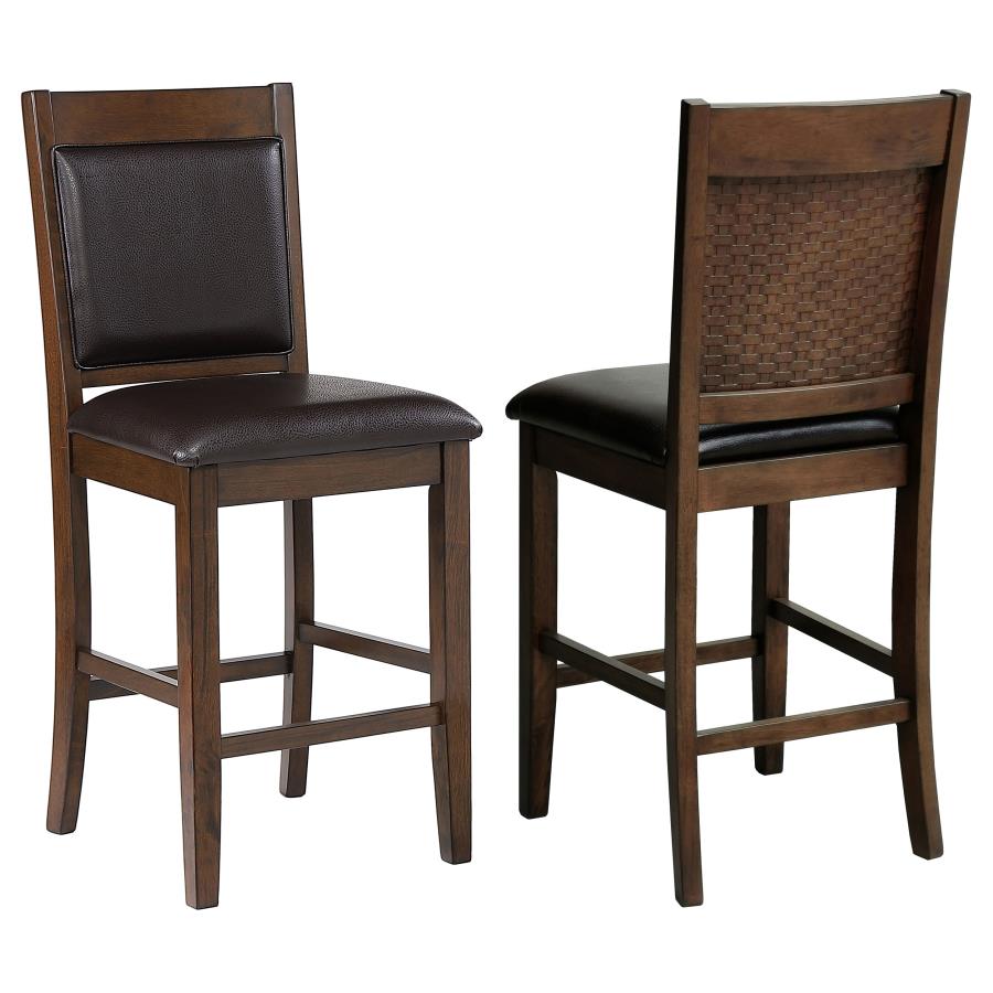 Dewey Upholstered Counter Chair Walnut (Set of 2) | Brown | Walnut | 115209