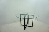 Pace 48-inch Round Glass Top Dining Table Matte Black