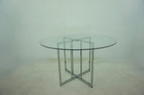 Pace 48-inch Round Glass Top Dining Table Chrome