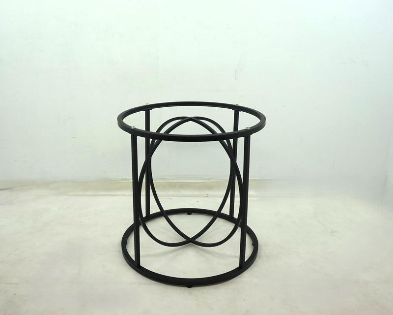 Levy 48-inch Round Glass Top Dining Table Matte Black