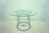 Levy 48-inch Round Glass Top Dining Table Chrome
