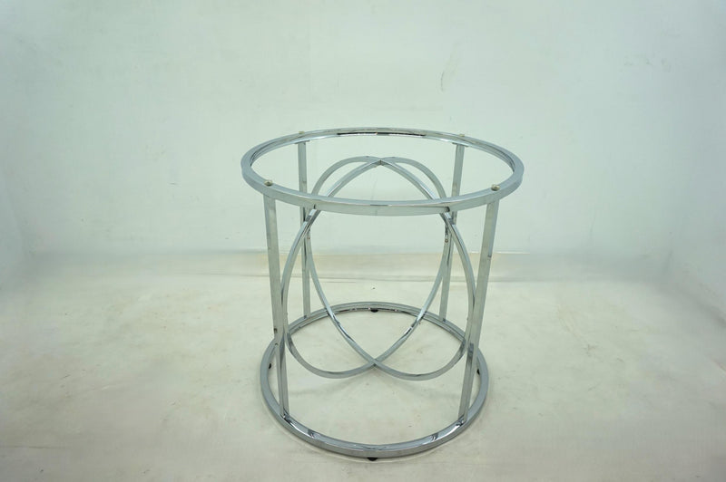 Levy 48-inch Round Glass Top Dining Table Chrome