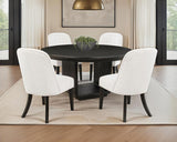Leandro 5-piece Round Dining Table Set Burnished Black | 115390-S5