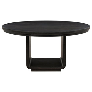 Leandro 5-piece Round Dining Table Set Burnished Black