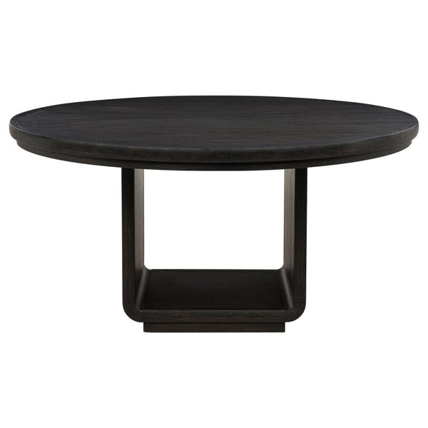Leandro 5-piece Round Dining Table Set Burnished Black