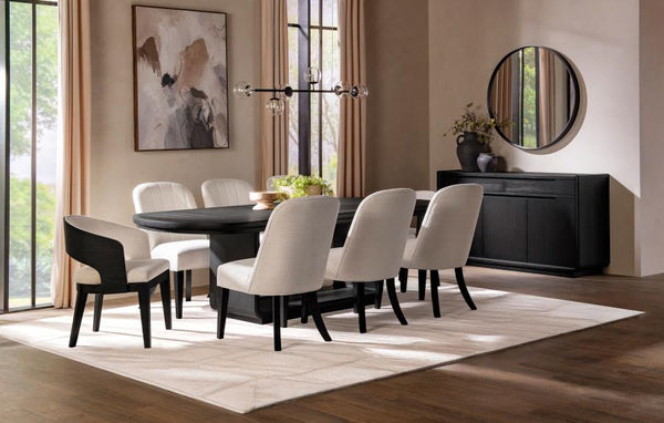 Leandro 9-piece Rectangular Dining Table Set Burnished Black