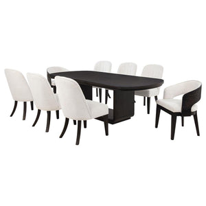 Leandro 9-piece Rectangular Dining Table Set Burnished Black