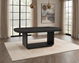 Leandro 78-inch Extension Dining Room Table Burnished Black | Black | Burnished Black | 115391