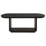 Leandro 78-inch Extension Dining Room Table Burnished Black | Black | Burnished Black | 115391