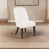 Leandro Upholstered Dining Side Chair Cream (Set of 2) | Beige | Cream / Burnished Black | 115392