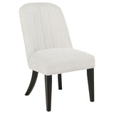 Leandro Upholstered Dining Side Chair Cream (Set of 2) | Beige | Cream / Burnished Black | 115392