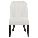 Leandro Upholstered Dining Side Chair Cream (Set of 2) | Beige | Cream / Burnished Black | 115392
