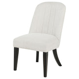 Leandro Upholstered Dining Side Chair Cream (Set of 2) | Beige | Cream / Burnished Black | 115392