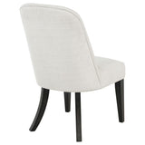 Leandro Upholstered Dining Side Chair Cream (Set of 2) | Beige | Cream / Burnished Black | 115392