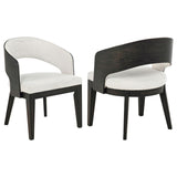 Leandro Upholstered Dining Arm Chair Cream (Set of 2) | Black | Burnished Black / Cream | 115393