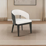 Leandro Upholstered Dining Arm Chair Cream (Set of 2) | Black | Burnished Black / Cream | 115393