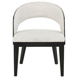 Leandro Upholstered Dining Arm Chair Cream (Set of 2) | Black | Burnished Black / Cream | 115393