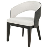 Leandro Upholstered Dining Arm Chair Cream (Set of 2) | Black | Burnished Black / Cream | 115393