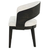 Leandro Upholstered Dining Arm Chair Cream (Set of 2) | Black | Burnished Black / Cream | 115393
