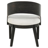 Leandro Upholstered Dining Arm Chair Cream (Set of 2) | Black | Burnished Black / Cream | 115393